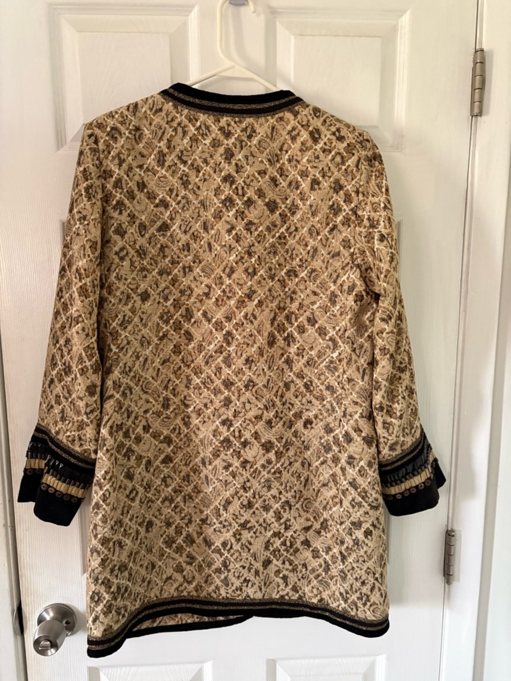 Chico’s Tapestry Jacket Embellished Cuff Statement Blazer Boho Luxe 1 - Picture 5 of 8